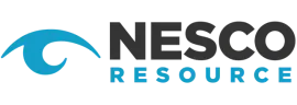 Nesco Resource logo with blue eye-like icon and black-and-blue text on a white background