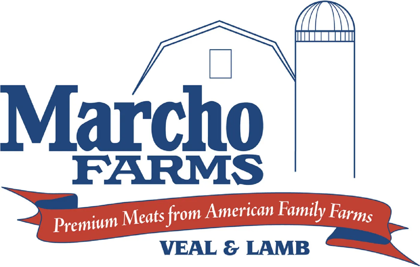 A logo for marche farms premium meats from american family farms