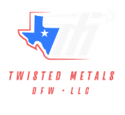 A logo for Twisted Metals DFW, a company based in Texas.