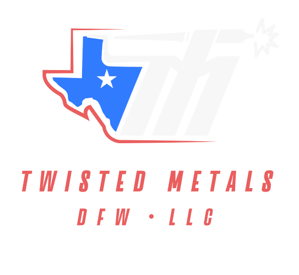 A logo for Twisted Metals DFW, a company based in Texas.