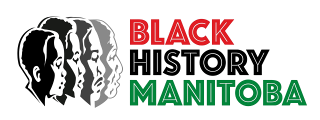 Logo for Black History Manitoba with profiles and text.