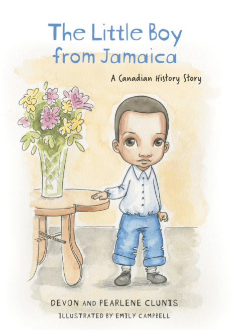 Book cover: A boy stands beside a table with flowers. Title: 