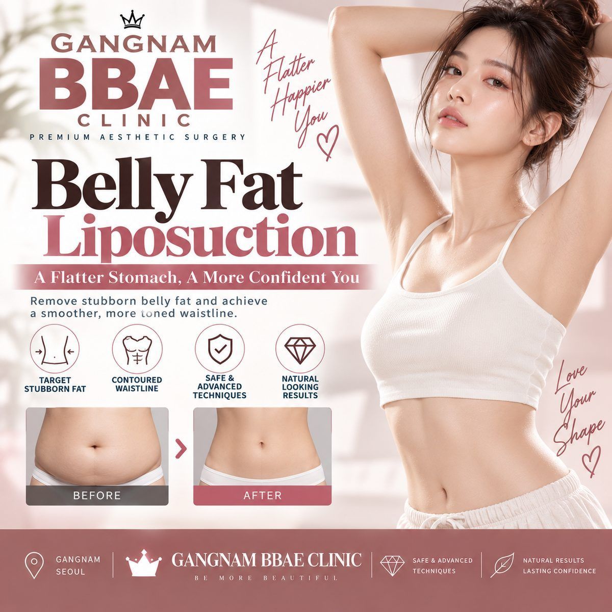 강남 빼빼의원 서울 뱃살 지방흡입 – 전후 사진