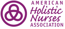 American Holistic Nurses Association logo in purple with interlocking circles and text