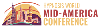 Hypnosis World Mid-America Conference logo with a city skyline in purple, orange, and yellow