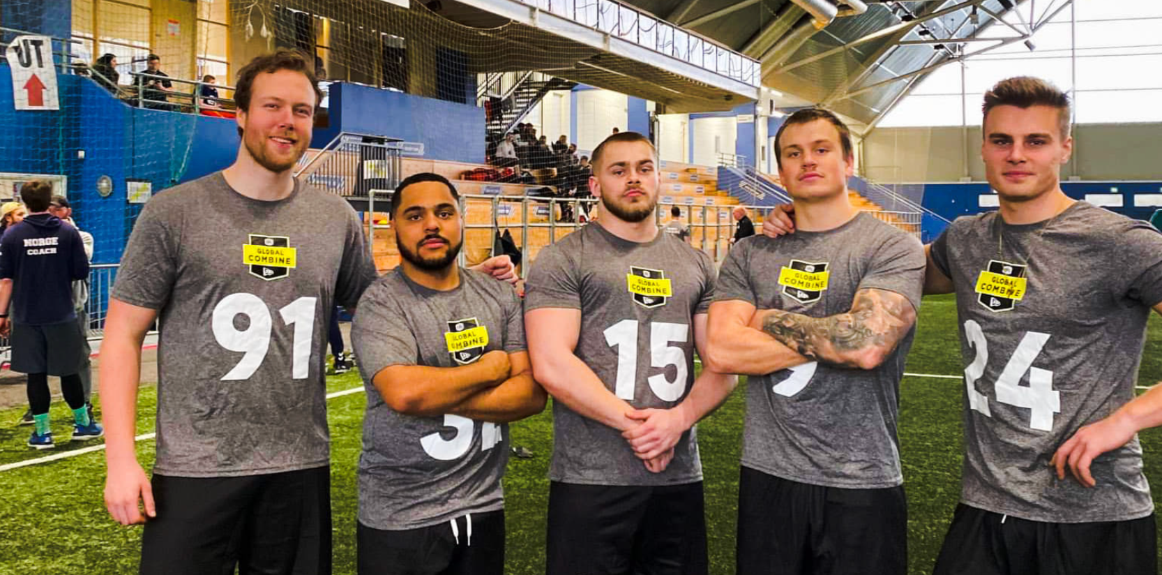 Spillere fra Kristiansand Gladiators på CFL combine i Oslo