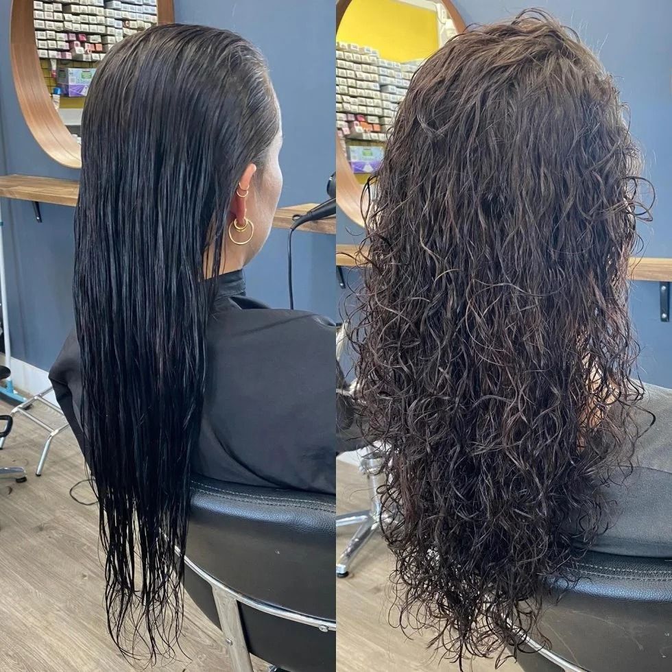 Before and After of Wet Hair Styled Straight — Oh So Blonde Hair Studio in Buddina, QLD