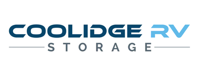 Coolidge RV Storage logo in blue and gray text on a white background
