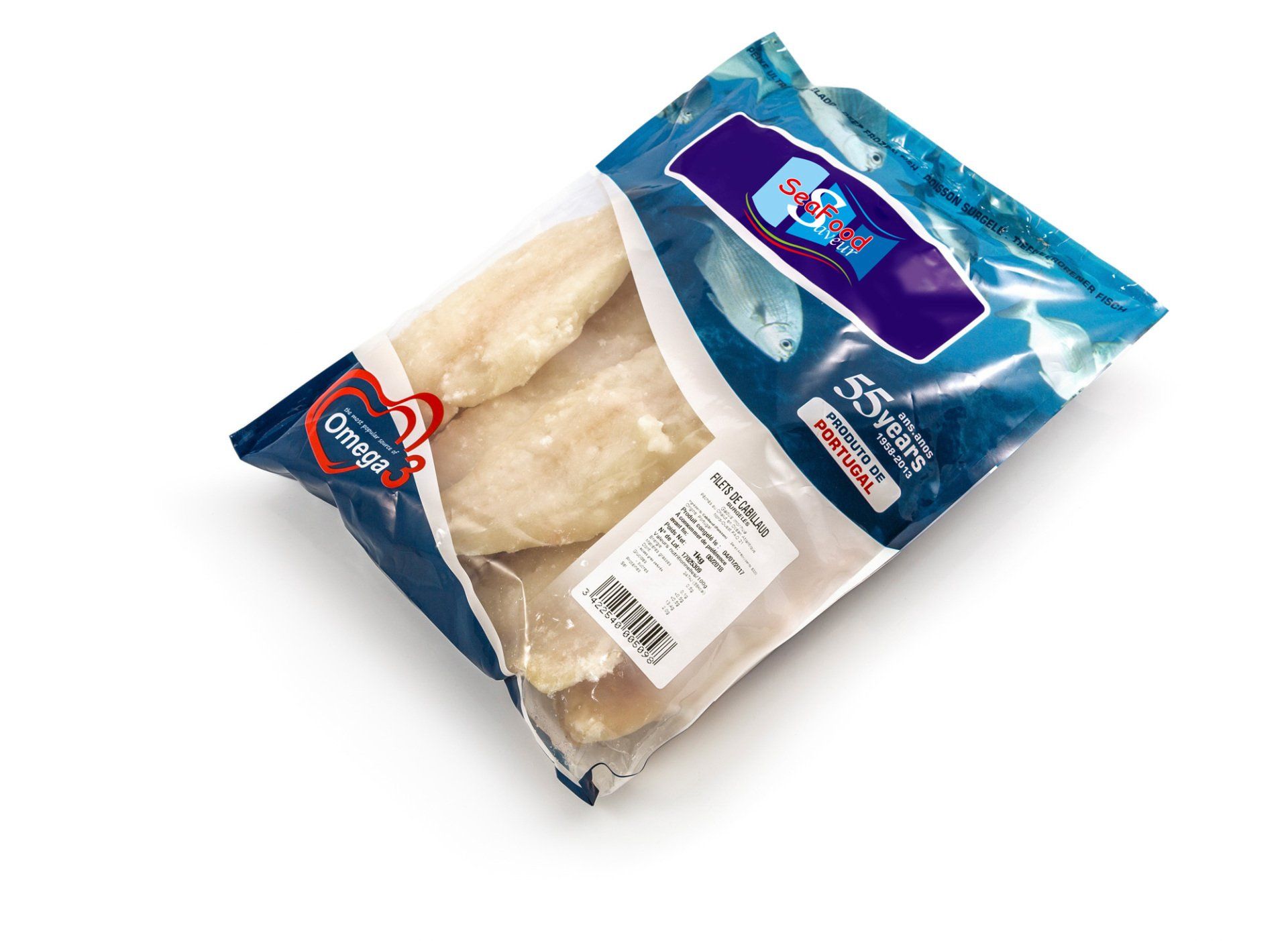 Filetes de bacalao sin piel congelados