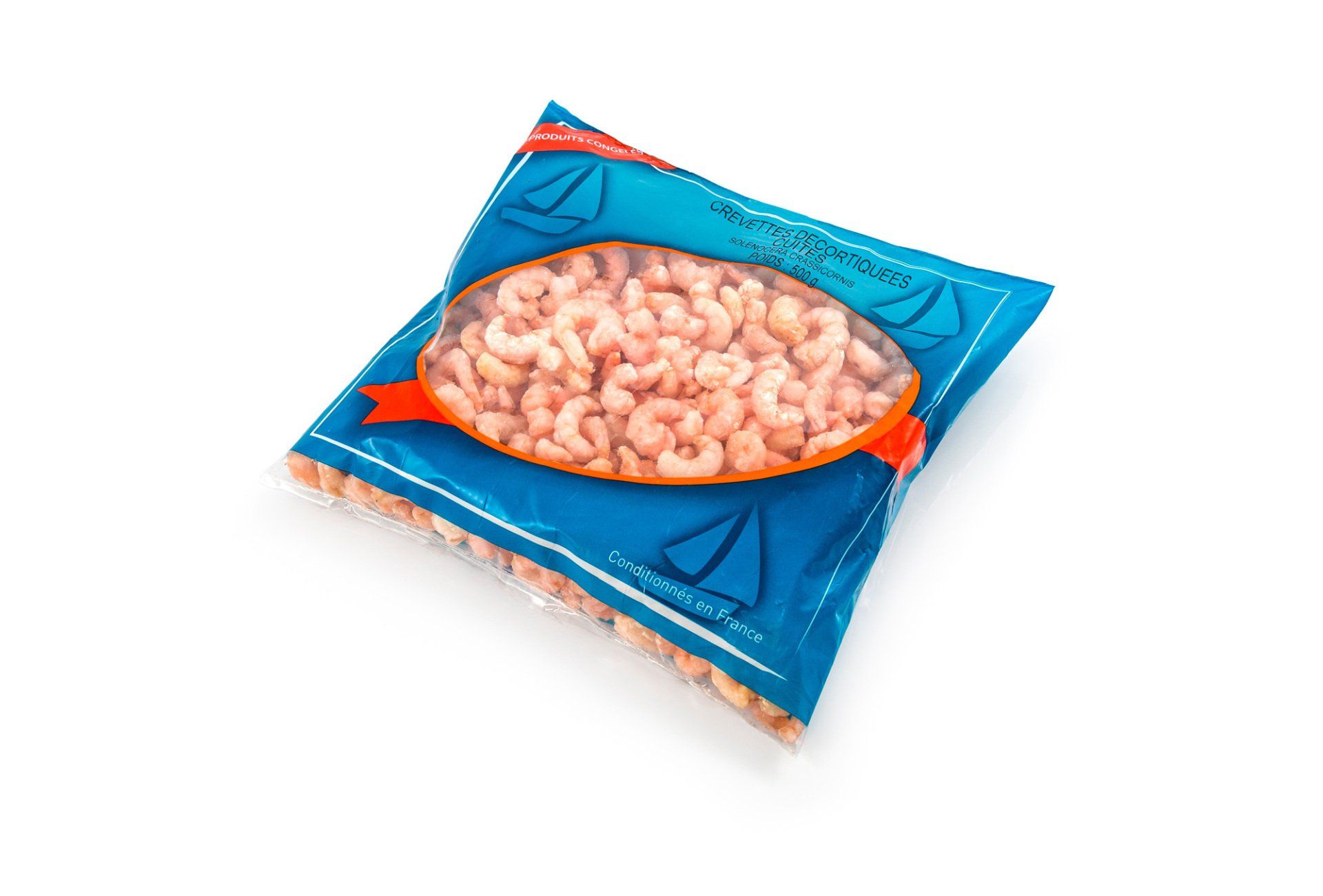 Crevettes décortiquées cuites congelées
