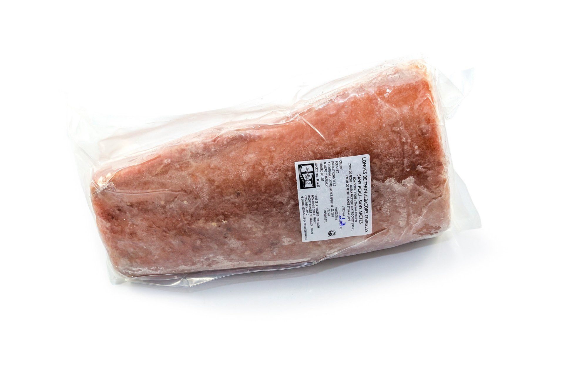 Lomos de atun albacares sin piel y sin espinas congelados