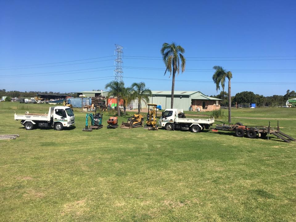 Heavy Equipments In The Field — Newcastle, NSW — Leo's Mini Excavations Heavy Equipments In The Field — Newcastle, NSW — Leo's Mini Excavations