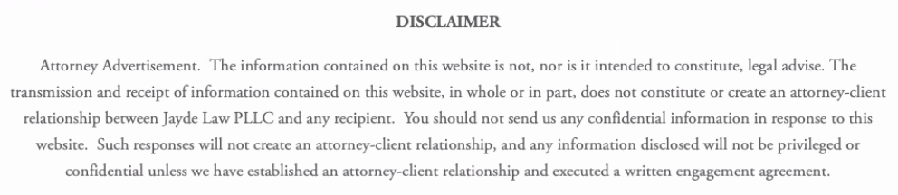 Disclaimer Disclaimer