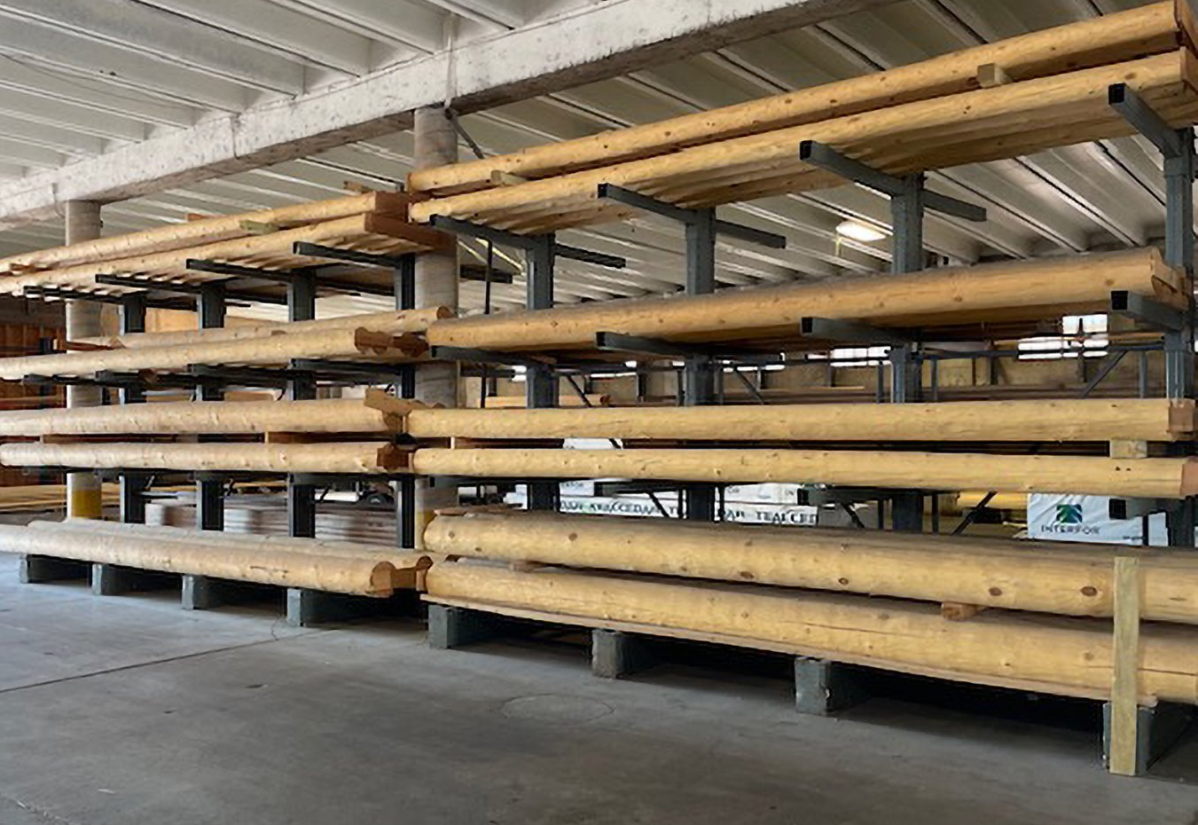 racks of logs