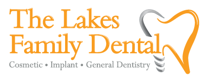 The logo for the lakes family dental cosmetic implant general dentistry