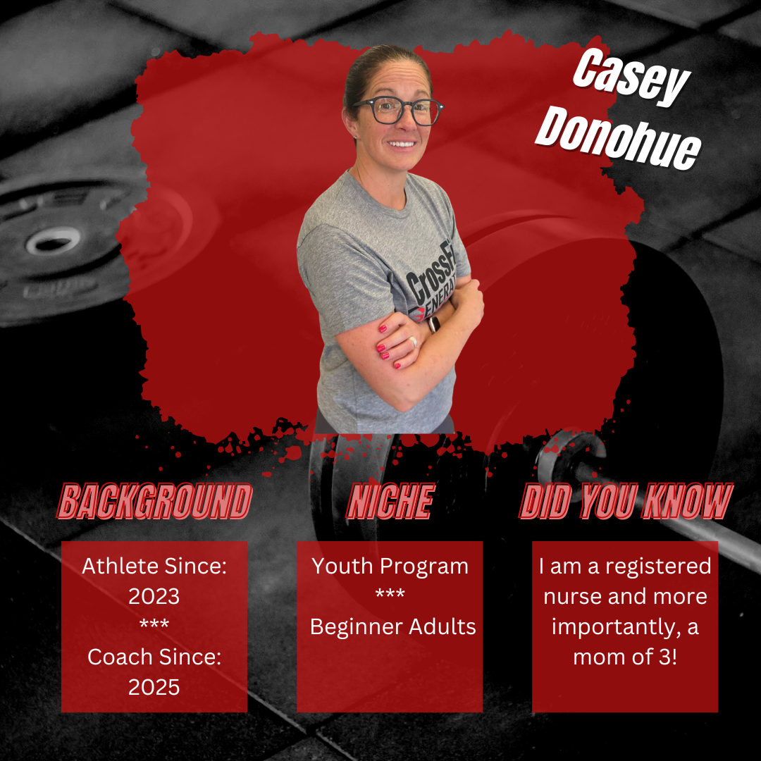 A woman wearing a black shirt that says crossfit on it