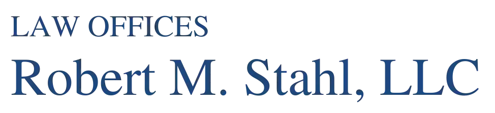Text reading "LAW OFFICES" in small type above "Robert M. Stahl, LLC" in larger, dark blue serif font.