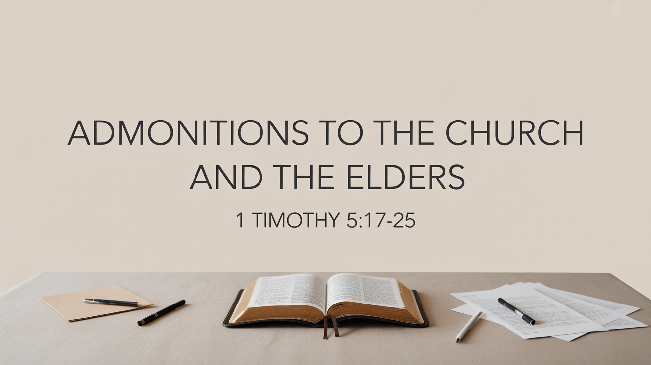 Admonitions to the Church and the Elders