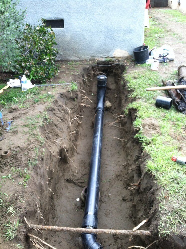 New sewer line installed in ground