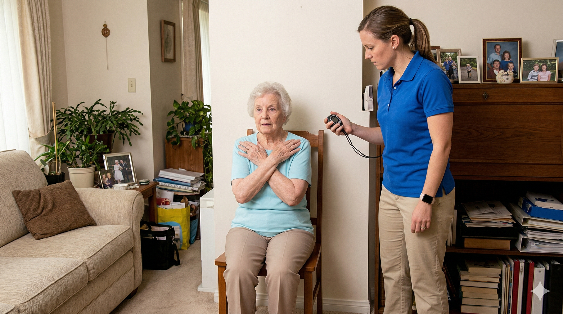 Physical Therapist working with a patient using exercise ball.
