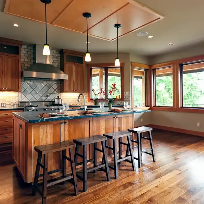 kitchen of home with hardwood flooring