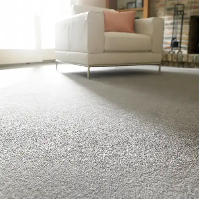 low angle view of carpeted living room