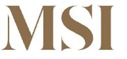 MSI logo in metallic gold letters on a white background