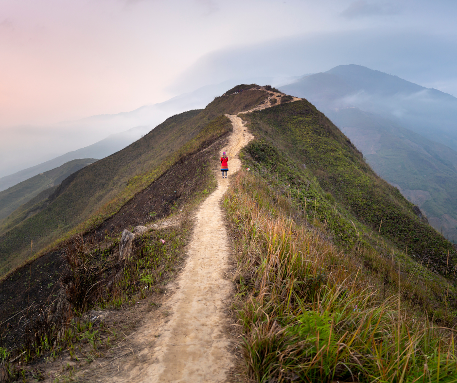walking narrow path