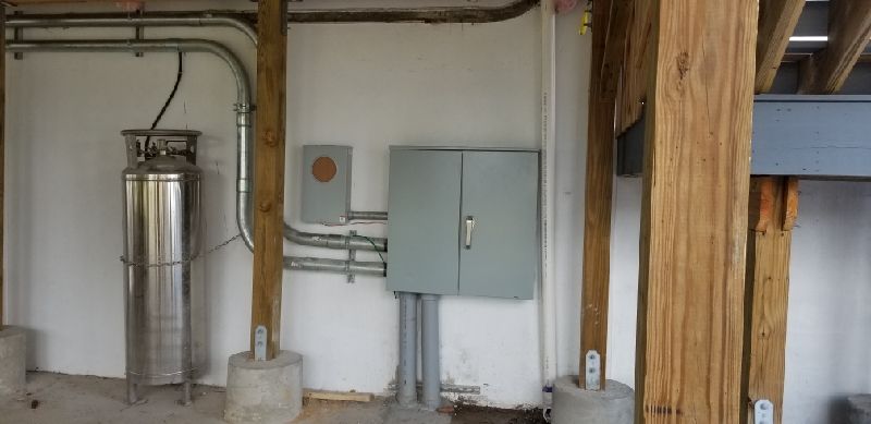 Finished outdoor electrical connection and meter base installed by NS Electric