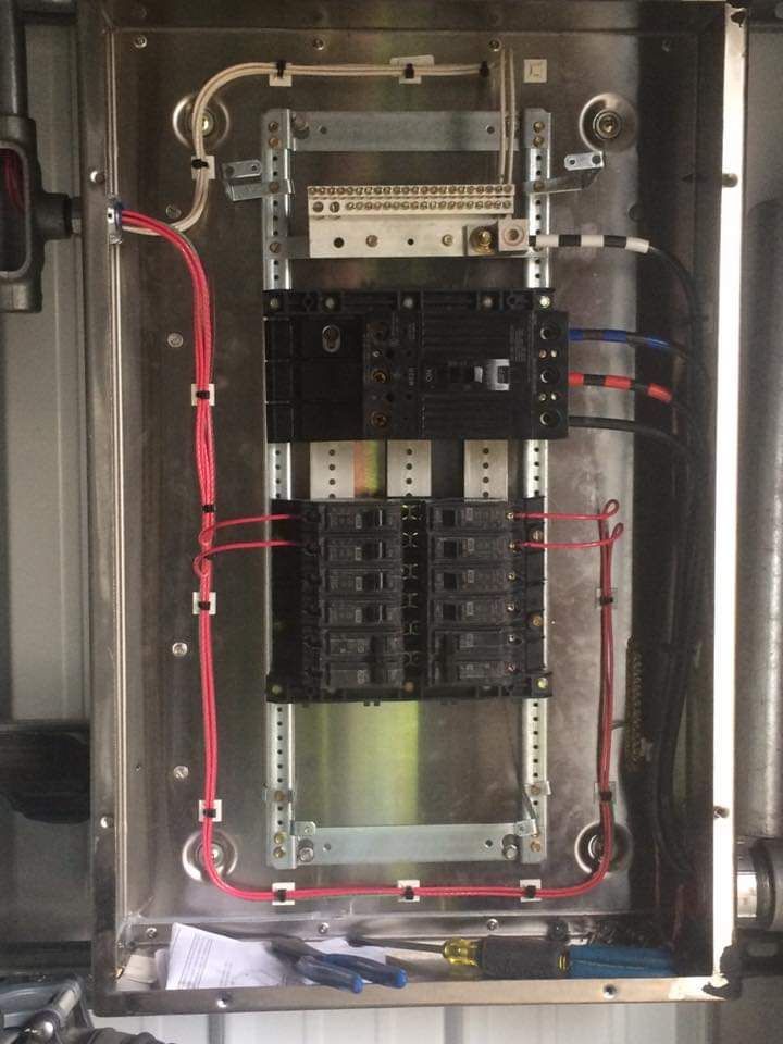 Indoor industrial electrical panel wired and ready by NS Electric