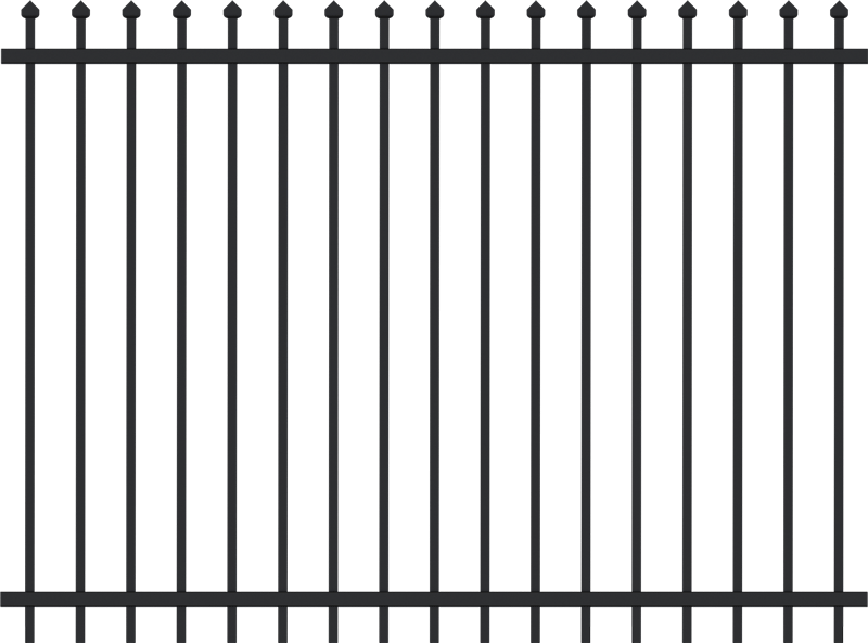 A Black Wrought Iron Fence on A White Background — Byron & Beyond Fencing In Billinudgel, NSW