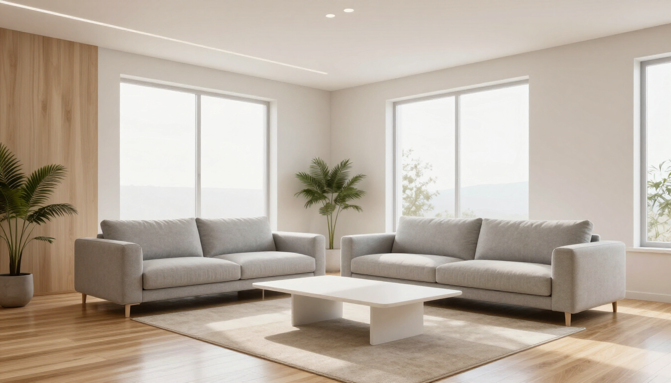 Soggiorno moderno arredato con stile elegante e luminoso