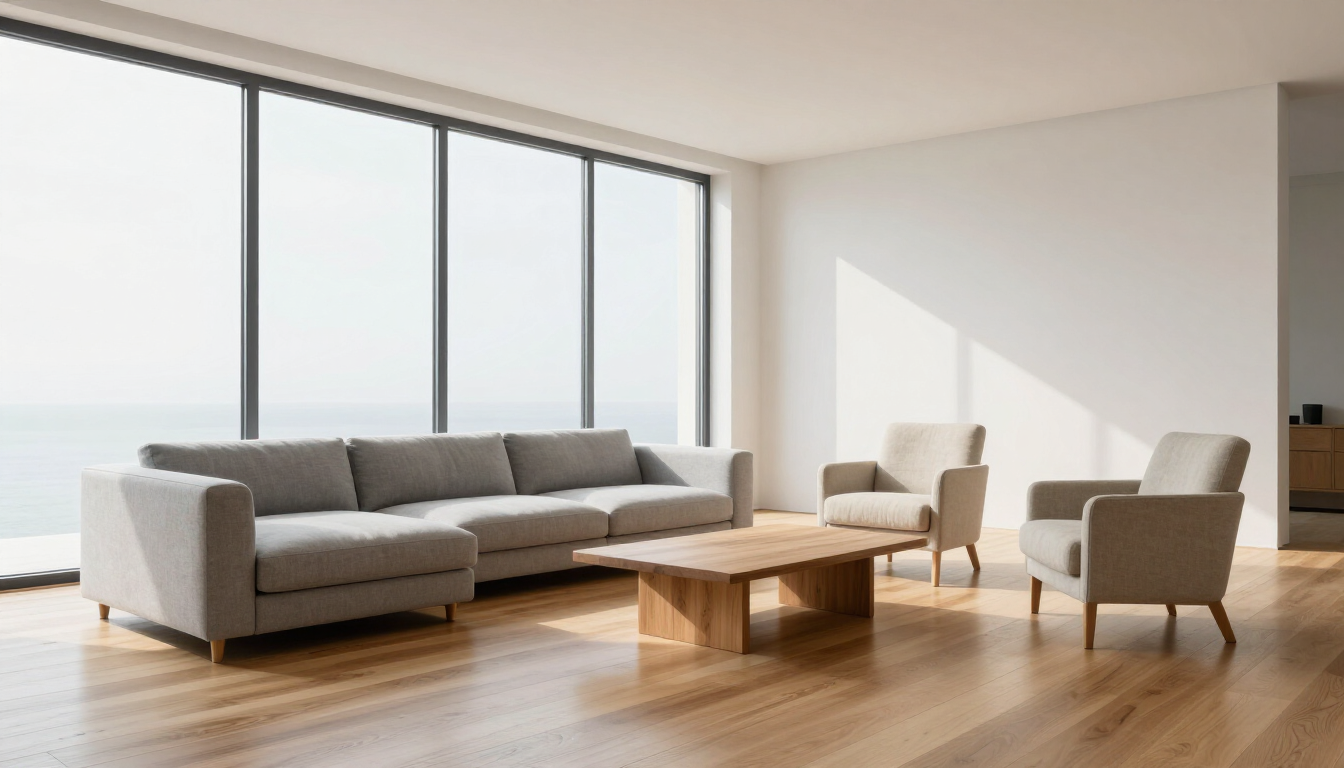 Arredamento d'interni moderno con luce naturale