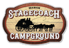 A sign that says stagecoach campground on it