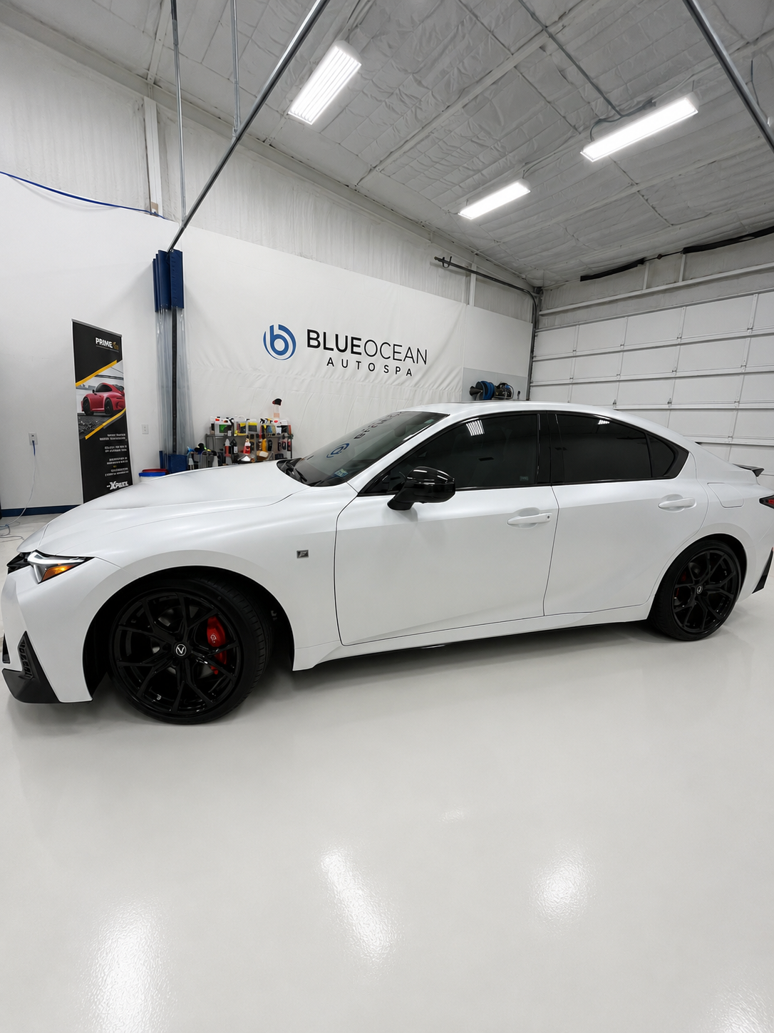 Finished satin Lexus IS 350 after PPF, ceramic coating and windshield tint.