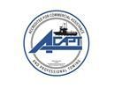 Blue circular logo with Arabic and English text around a stylized industrial building