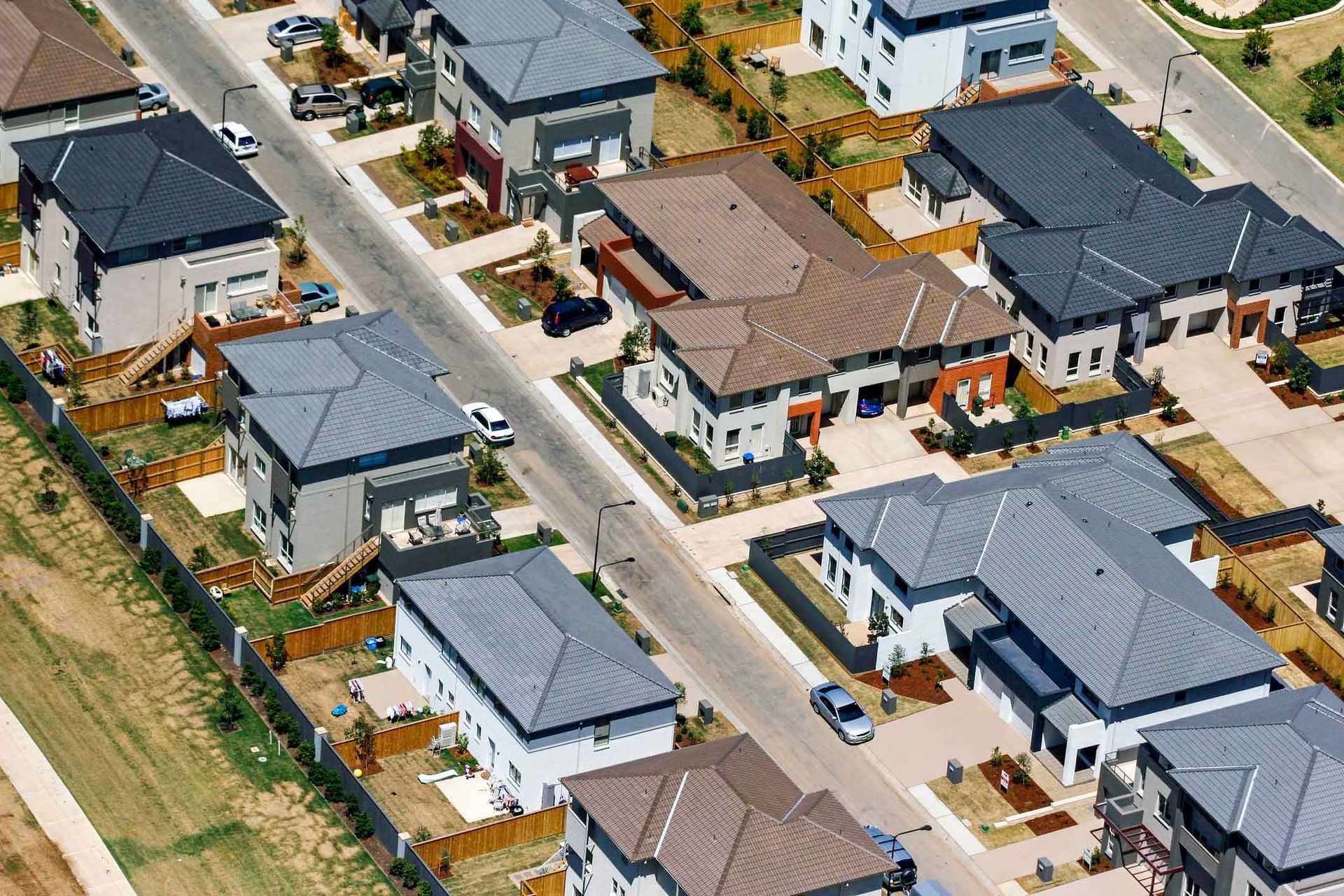 An Aerial View Of A Residential Neighborhood With Lots Of Houses – Warrnambool, VIC - Joseph Land Surveying