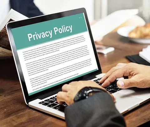 Laptop With Privacy Policy Written On Screen — Tax Accountant in Rockhampton