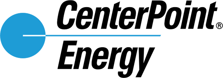 CenterPoint Energy logo with blue circle icon and black text
