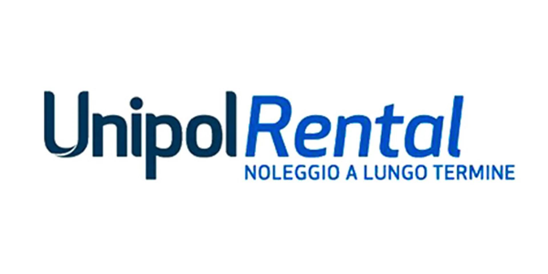 Il logo blu scuro di UnipolRental, società di noleggio veicoli a lungo termine, su sfondo bianco.