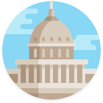 An illustration of the capitol building in washington d.c. with conservation lands foundation