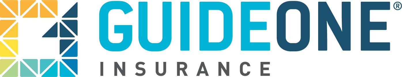 GUIDEONE Insurance logo with teal and blue text and a geometric star icon
