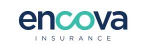 Encova Insurance logo in blue and teal text on a white background