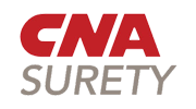 CNA Surety logo in red and gray text on a white background