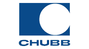 Chubb logo with white “C” on blue square above blue CHUBB text