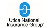Utica National Insurance Group logo with blue icon and black text