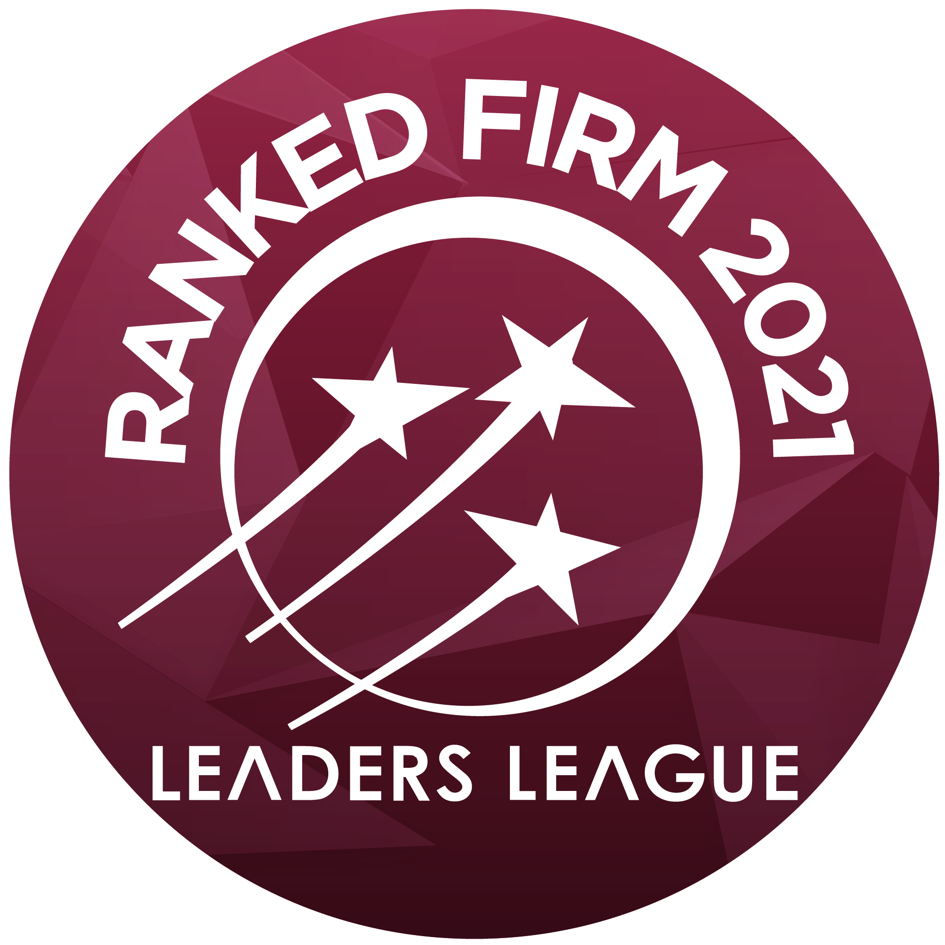 Logotipo circular bordô da Leaders League
