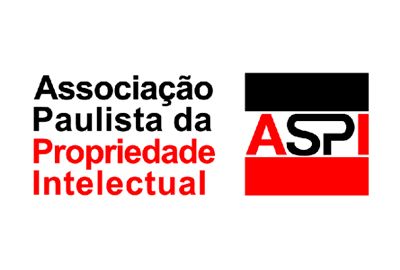 Logo da Associação Paulista da Propriedade Intelectual com sigla ASPI em vermelho, preto e branco