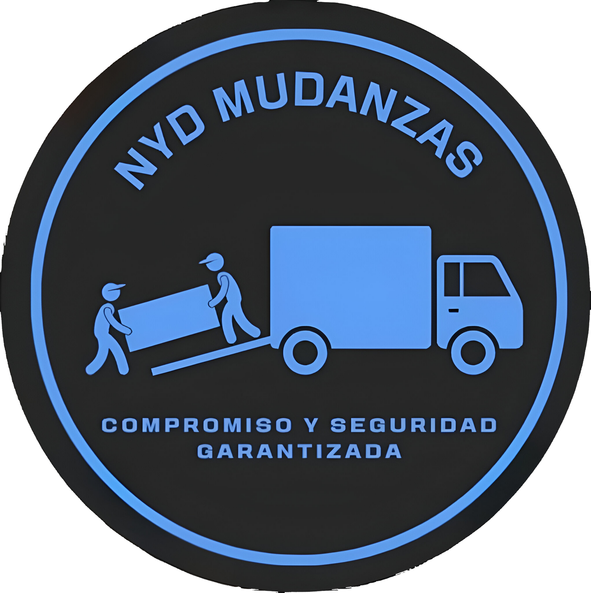 Logo: Blue truck with figures loading furniture; text 