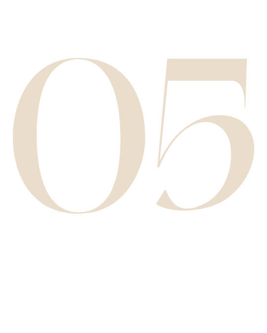 Number "05" in a light beige color.